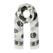 Bedrukte zijden foulard Alexander McQueen , White , Dames