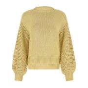 Oversized Zijden Trui Agnona , Yellow , Dames