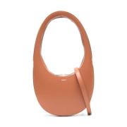 Ovaalvormige Italiaanse Leren Tas Coperni , Brown , Dames