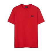 Rode Shirt met Geborduurd Logo Paul & Shark , Red , Heren