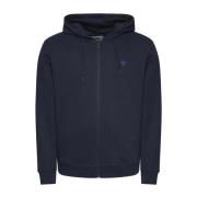 Rits Hoodie - Blauwe tinten, Rechte pasvorm Guess , Blue , Heren