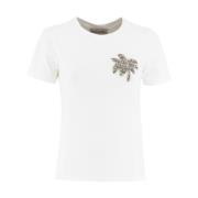 Geborduurd Katoenen T-shirt Ermanno Scervino , White , Dames