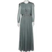Pre-owned Silk dresses Valentino Vintage , Gray , Dames