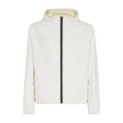 Omkeerbare witte nylon jas met capuchon Fendi , White , Heren