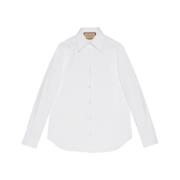 Witte Katoenen Poplin Overhemd Gucci , White , Dames