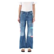 Blauwe Mix Mohair Patch Jeans Marni , Blue , Dames