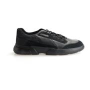 Sneakers met Ronde Neus en Veters Geox , Black , Heren