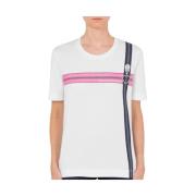 Hart Logo Rits T-shirt - Wit Love Moschino , White , Dames