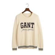 Collegiate Half-Zip Sweater Gant , Beige , Dames