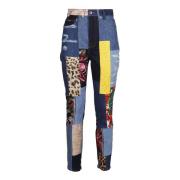 Multicolor Patchwork Skinny Broek Dolce & Gabbana , Multicolor , Dames