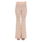 Dames Zandkleurige Lurex Broek Akep , Beige , Dames