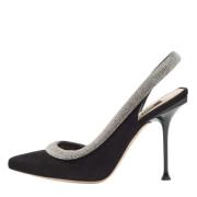 Pre-owned Suede heels Sergio Rossi Pre-owned , Black , Dames