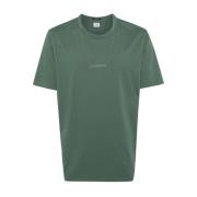 Jade Groen Logo Print T-Shirt C.p. Company , Green , Heren