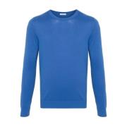 Klassieke Crew-Neck Sweater Upgrade Malo , Blue , Heren