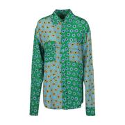 Bedrukte Viscose Shirt Alessandro Enriquez , Green , Dames