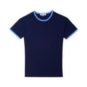 Donkerblauw Stretch T-Shirt met Contrastranden Sunnei , Blue , Heren