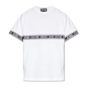 T-shirt met logo-print Versace Jeans Couture , White , Heren