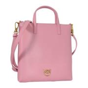 Mini Gladleren Shopper met Love Birds Diamond Cut Plaat Pinko , Pink ,...