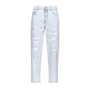 Lichte Mom-Fit Jeans met Scheuren Pinko , White , Dames