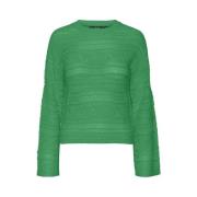 Groene O-Neck Pullover Vero Moda , Green , Dames
