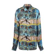 Gedrukt zijdeblend overhemd Alessandro Enriquez , Multicolor , Dames