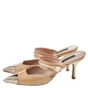 Pre-owned Leather sandals Louis Vuitton Vintage , Beige , Dames