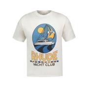 Yacht Club T-Shirt - Katoen - Wit Rhude , White , Heren