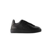 Leather sneakers Burberry , Black , Dames