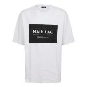 Main Lab Label T-Shirt Balmain , White , Heren