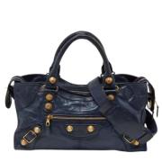 Pre-owned Leather balenciaga-bags Balenciaga Vintage , Blue , Dames