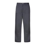 Grijze Twill Broek met Logo Carhartt Wip , Gray , Heren