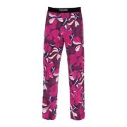 Zijden pyjamabroek met bloemenprint Tom Ford , Purple , Heren