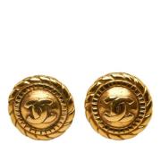 Pre-owned Yellow Gold earrings Chanel Vintage , Yellow , Dames