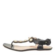 Pre-owned Leather sandals Gucci Vintage , Black , Dames