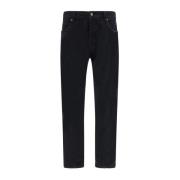 Zwarte Katoenen Jeans Rechte Snit Saint Laurent , Black , Heren