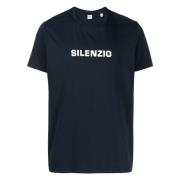 Silenzio Katoenen Print T-Shirt Aspesi , Blue , Heren