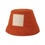 Oranje Raffia Bucket Hat Jacquemus , Orange , Unisex