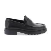 Leren Mocassins met Logo Ingedrukt Salvatore Ferragamo , Black , Heren