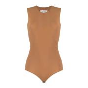 Terra Mouwloze Bodysuit Maison Margiela , Beige , Dames