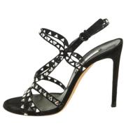 Pre-owned Suede sandals Casadei Pre-owned , Black , Dames