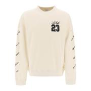Skate Sweatshirt met 23 Logo Off White , Beige , Heren