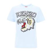 Tiger Varsity Crew-Neck T-Shirt Kenzo , Blue , Dames