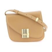 Fiamma Crossbody Tas met Gancini Sluiting Salvatore Ferragamo , Beige ...