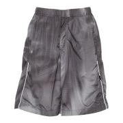 Zwarte Crinkle Shorts met All-Over Grafische Print 44 Label Group , Bl...
