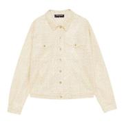 Denimjack met strass Patrizia Pepe , White , Dames