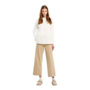 Ontspannen Elegante Wijde Broek Vicario Cinque , Beige , Dames