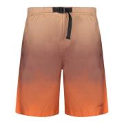 Katoenen Bermuda Shorts met Elastische Tailleband Msgm , Beige , Heren