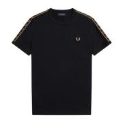 Tape Ringer T-Shirt - Zwart/Zwart Fred Perry , Black , Heren