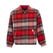 Rode Ombre Plaid Blouson Jas Noma t.d. , Red , Heren