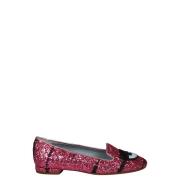 Glitter Ballerina Schoenen met Geborduurde Patches Chiara Ferragni Col...